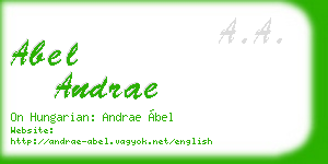 abel andrae business card