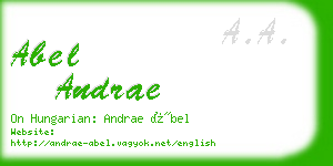 abel andrae business card